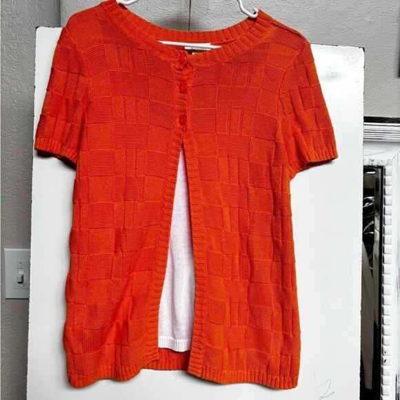 Christopher&  Banks short sleeve orange size small - Picture 3 of 11